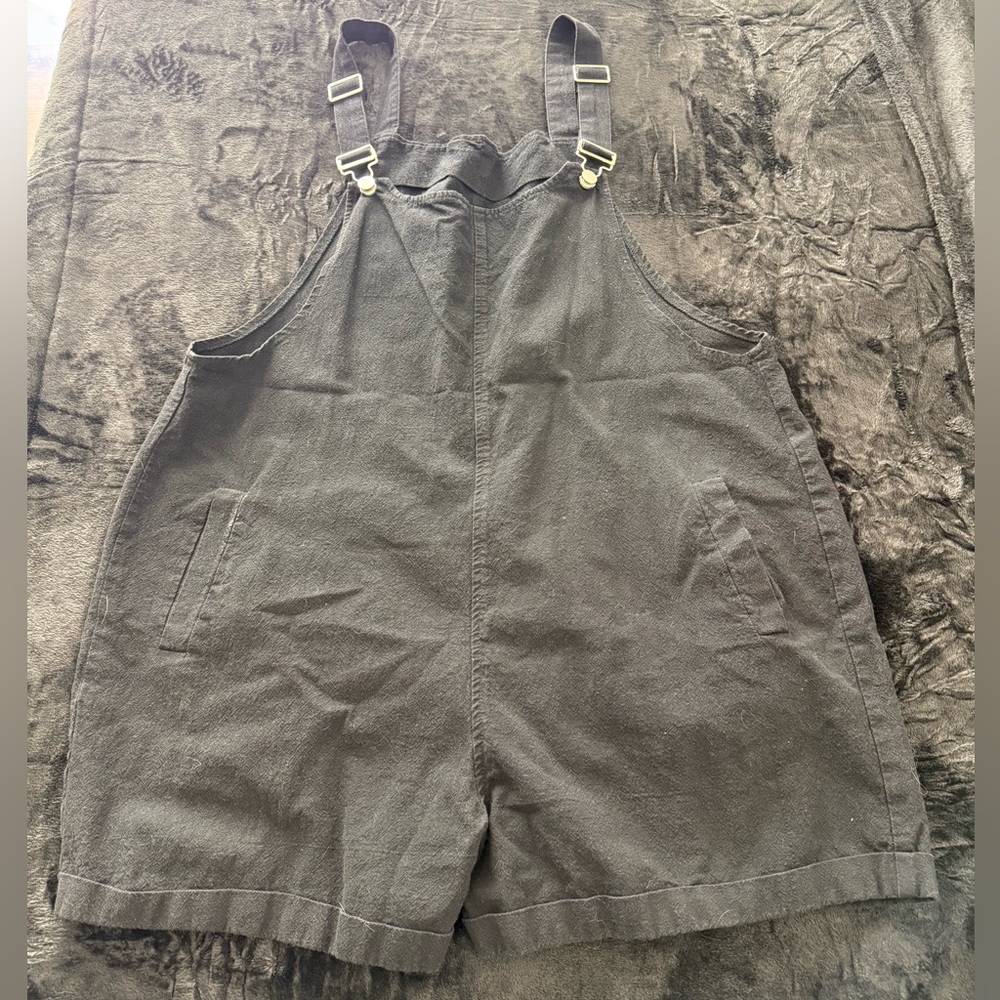Black Overalls with Buckle Straps